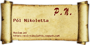Pól Nikoletta névjegykártya
